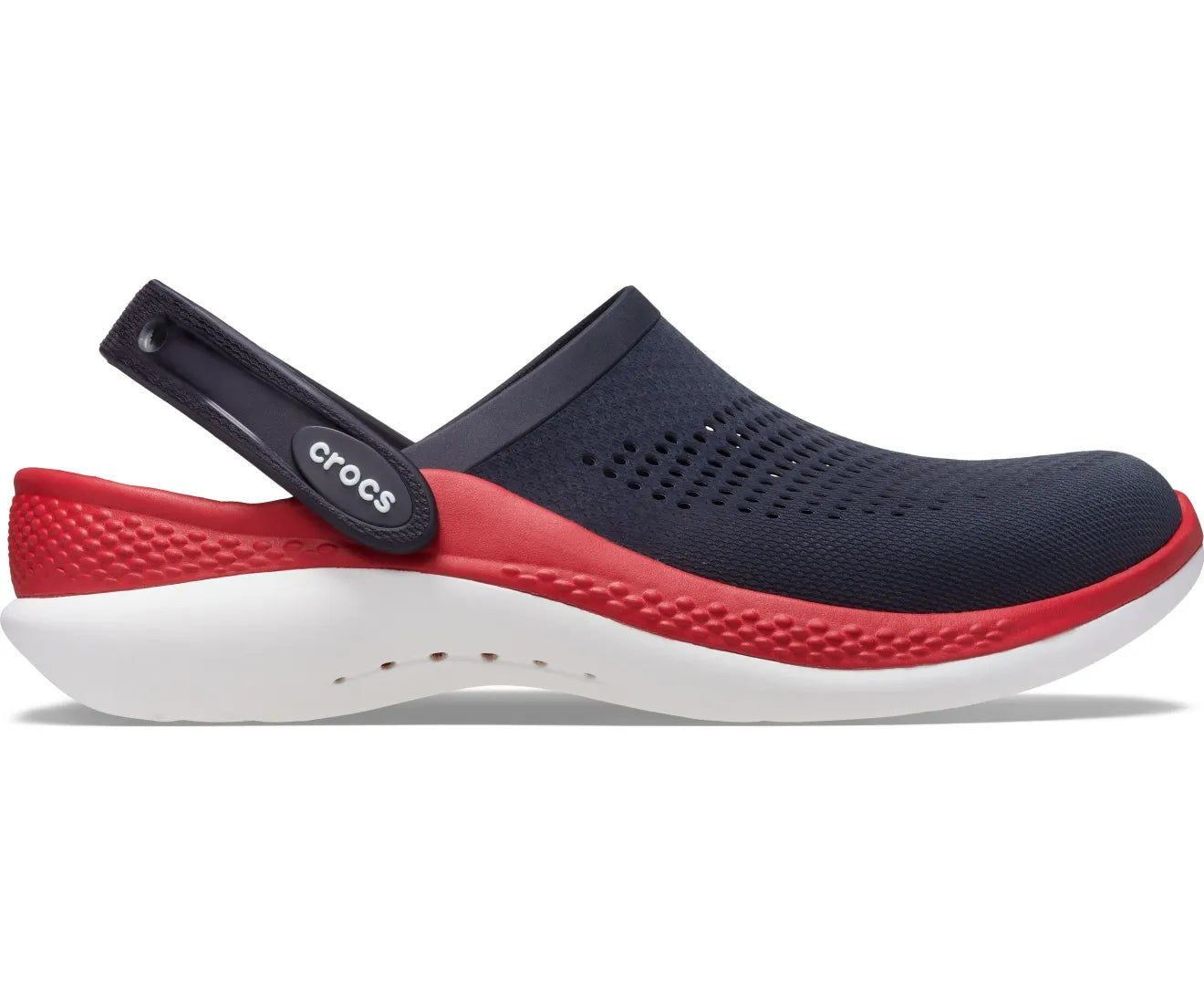 Crocs literide black sale red