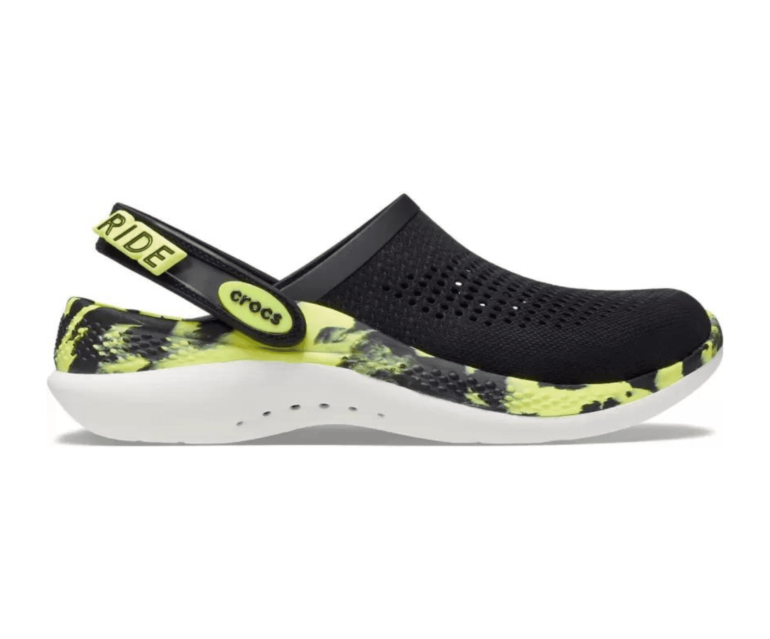 Crocs Literide 360 Unisex Clog Black & Yellow - Cloudshoes